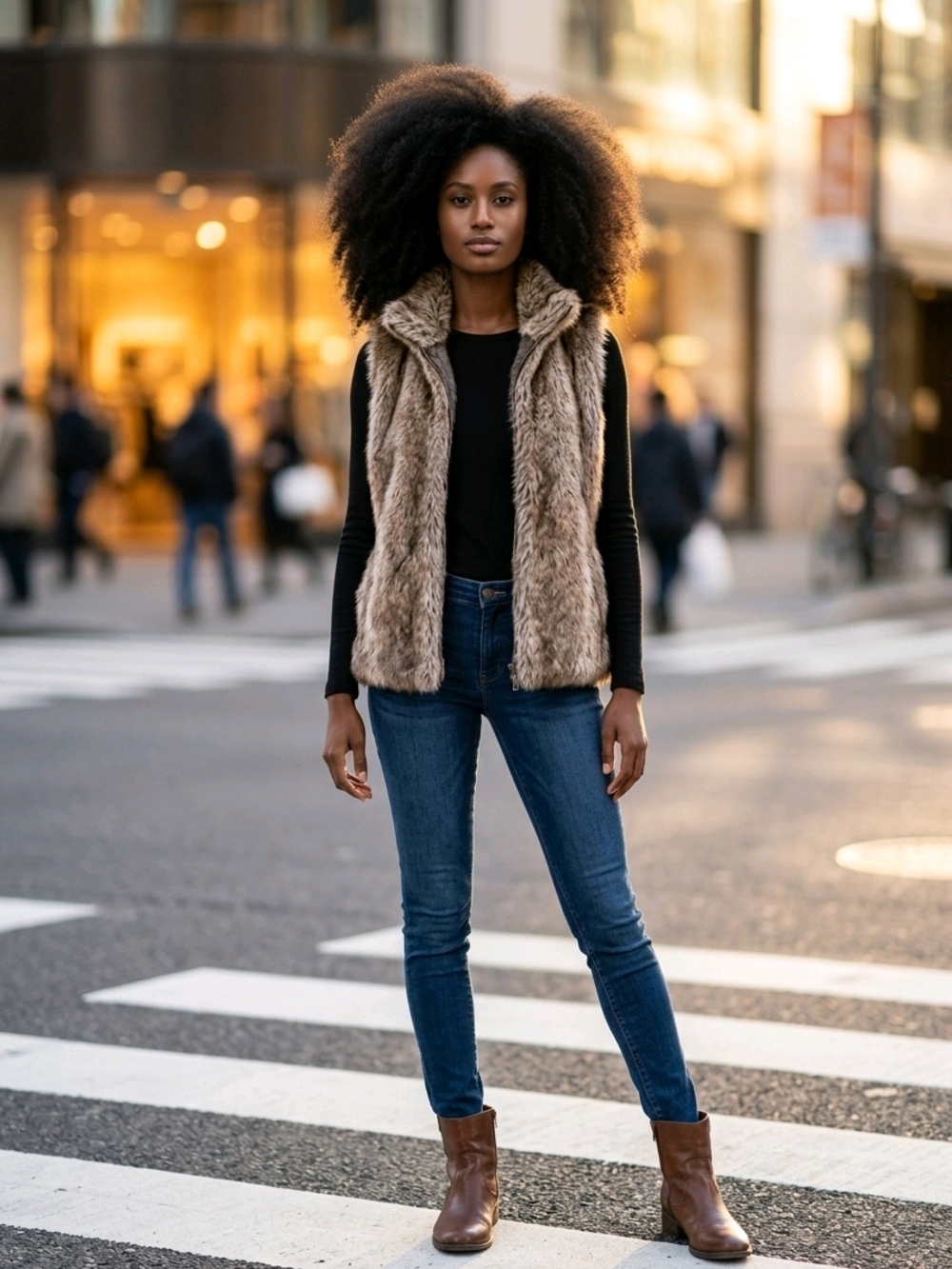 Y2K Charlotte Russe Faux Fur Taupe Vest